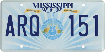 MS license plate ARQ151