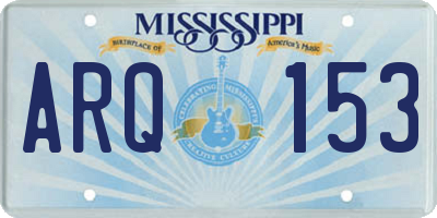 MS license plate ARQ153