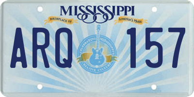 MS license plate ARQ157