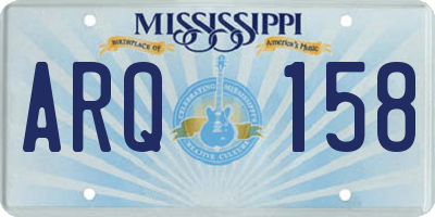 MS license plate ARQ158
