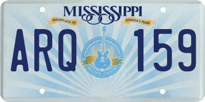 MS license plate ARQ159
