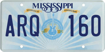 MS license plate ARQ160