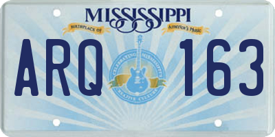 MS license plate ARQ163