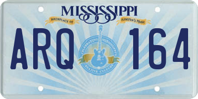 MS license plate ARQ164