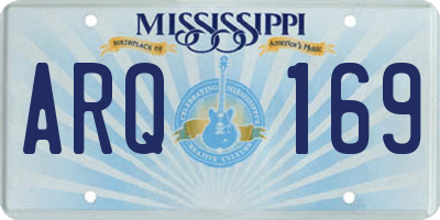 MS license plate ARQ169