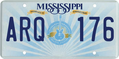 MS license plate ARQ176