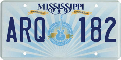 MS license plate ARQ182