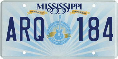 MS license plate ARQ184