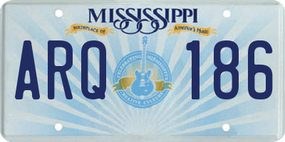 MS license plate ARQ186
