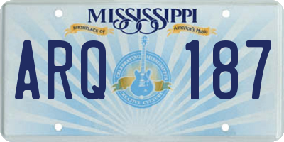 MS license plate ARQ187