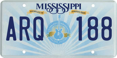 MS license plate ARQ188