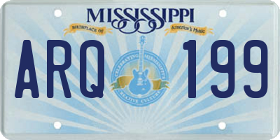 MS license plate ARQ199