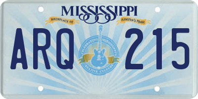 MS license plate ARQ215