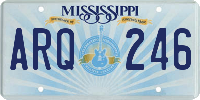MS license plate ARQ246