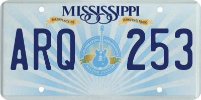 MS license plate ARQ253