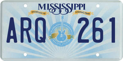 MS license plate ARQ261