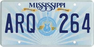 MS license plate ARQ264