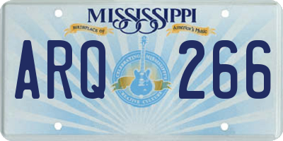 MS license plate ARQ266