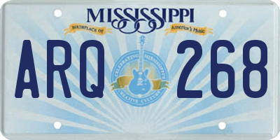 MS license plate ARQ268