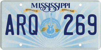 MS license plate ARQ269