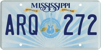 MS license plate ARQ272