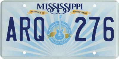 MS license plate ARQ276