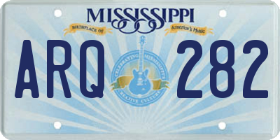 MS license plate ARQ282