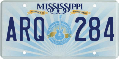 MS license plate ARQ284