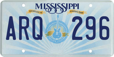 MS license plate ARQ296