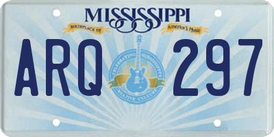 MS license plate ARQ297