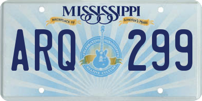 MS license plate ARQ299