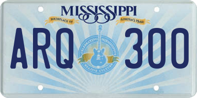 MS license plate ARQ300
