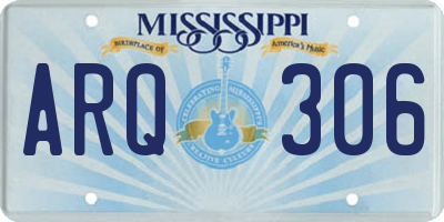 MS license plate ARQ306