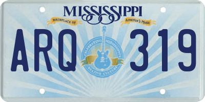 MS license plate ARQ319