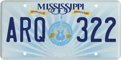 MS license plate ARQ322