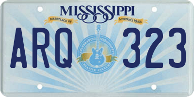 MS license plate ARQ323