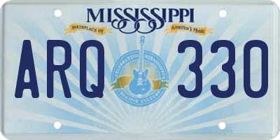 MS license plate ARQ330