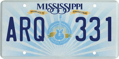 MS license plate ARQ331
