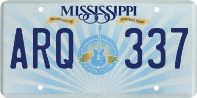 MS license plate ARQ337