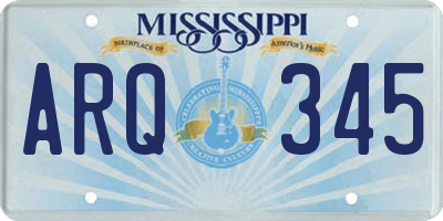 MS license plate ARQ345