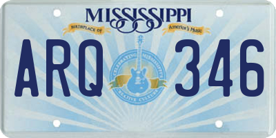 MS license plate ARQ346