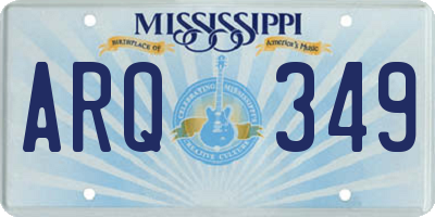 MS license plate ARQ349