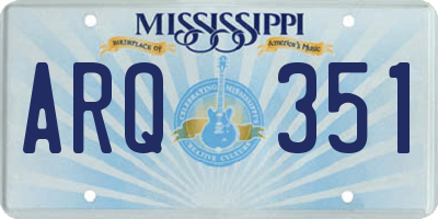 MS license plate ARQ351