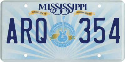 MS license plate ARQ354