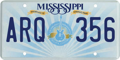 MS license plate ARQ356
