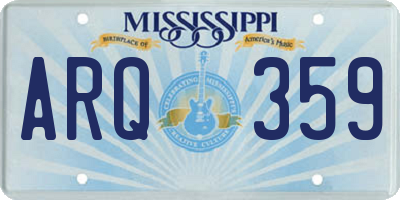 MS license plate ARQ359