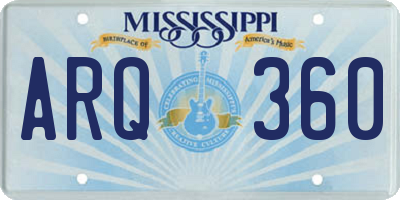 MS license plate ARQ360