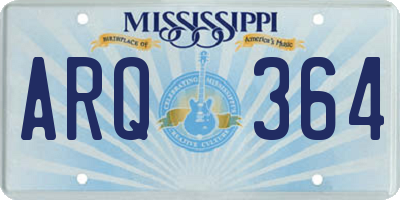 MS license plate ARQ364