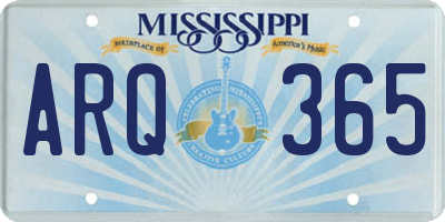 MS license plate ARQ365