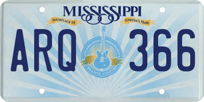 MS license plate ARQ366